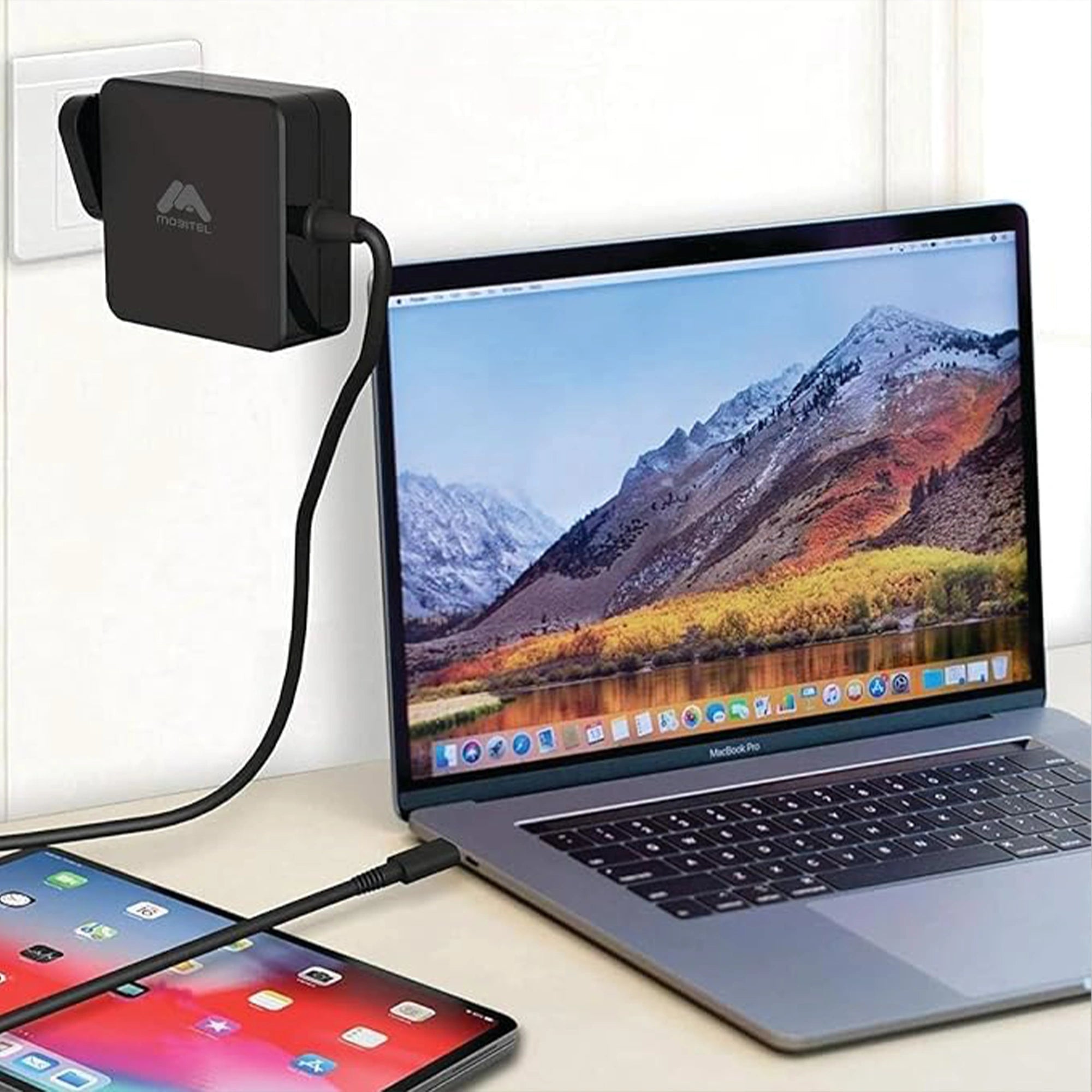 Mobitel 65W GaN USB-C Charger with Built-in 3M Cable