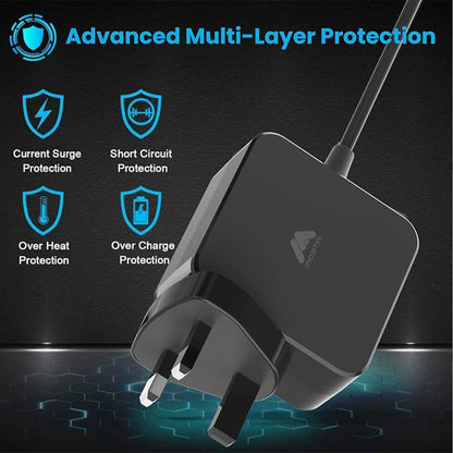 Mobitel 65W GaN USB-C Charger with Built-in 3M Cable