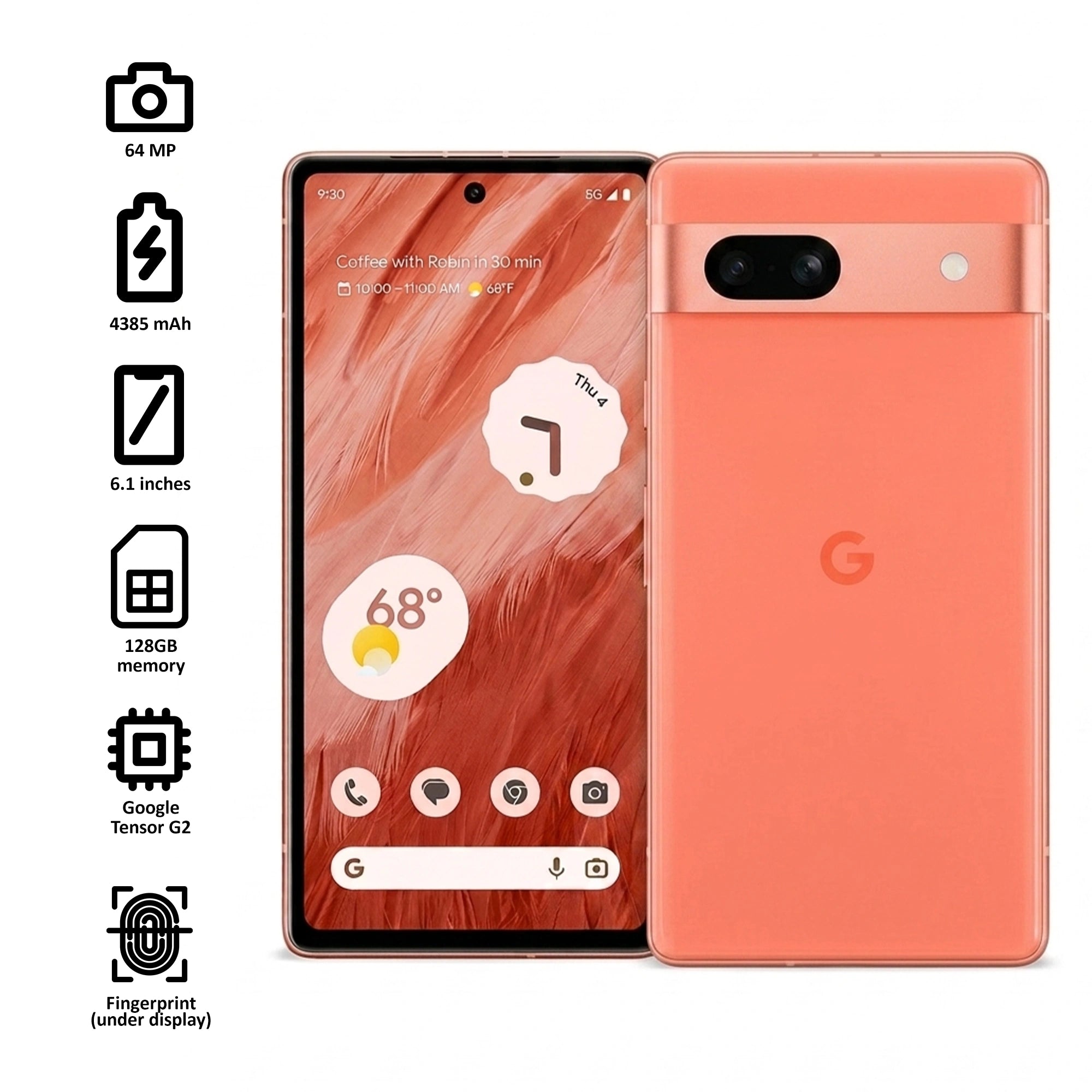 Refurbished Google Pixel 7a | Fully Unlocked | 5G | Grade A/B/C