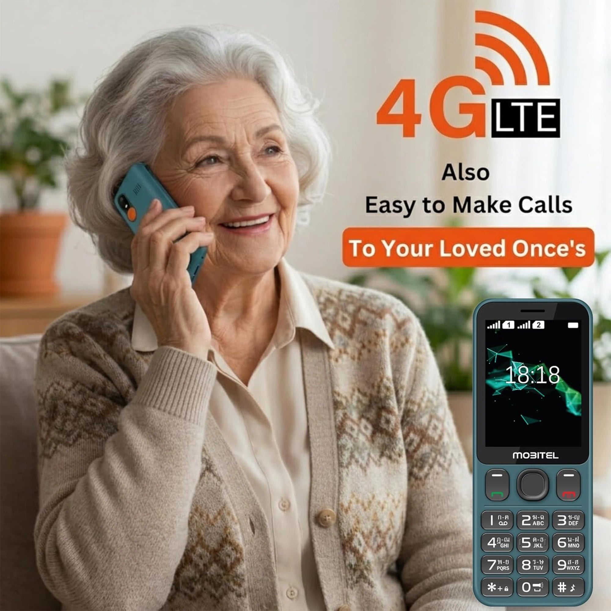 Mobitel 1010 4G Big Button Mobile Phone