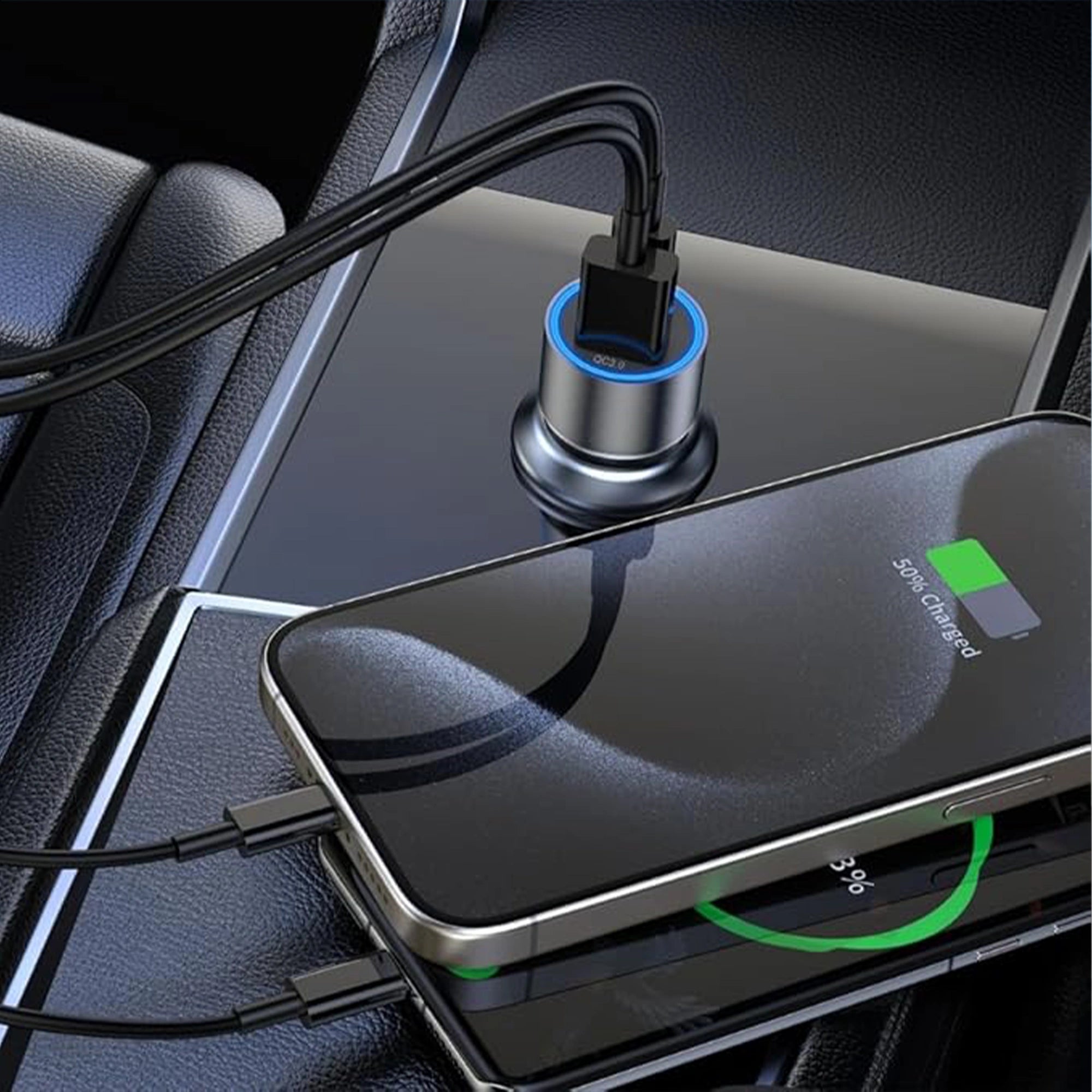 Mobitel 48W Car Phone Charger Adapter PD30W + QC18W