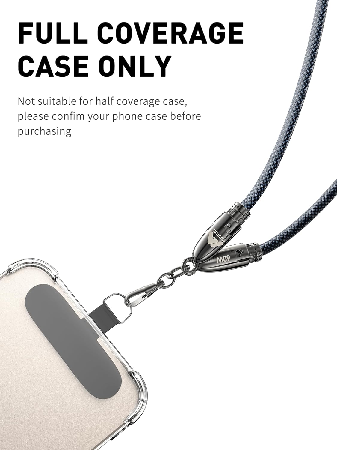 Mobitel USB-C to USB-C Lanyard Charging Cable 60W 1.2M