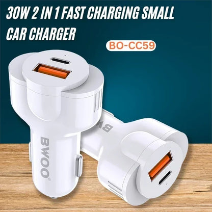 Dual USB Port Fast Car Charger 30W