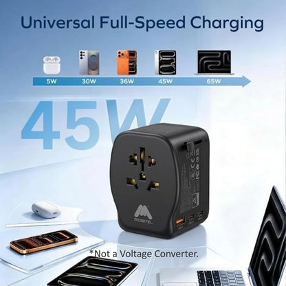 Mobitel World Travel Adapter 45W USB-C PD