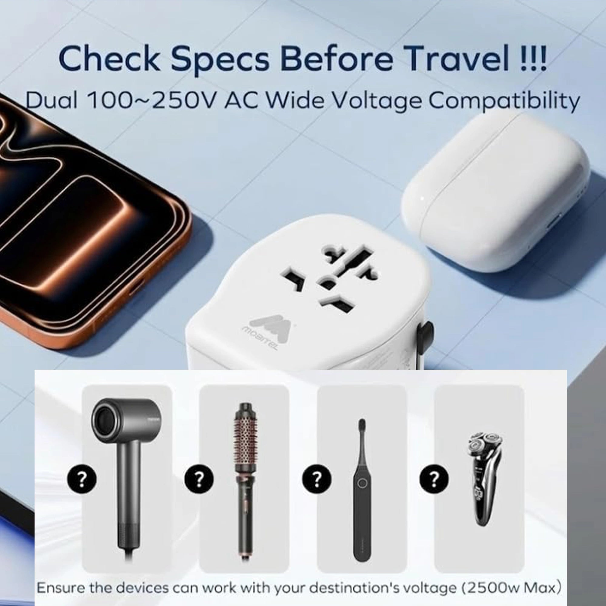 Mobitel World Travel Adapter 45W USB-C PD