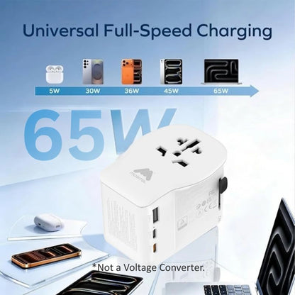 Mobitel World Travel Adapter 65W USB-C PD