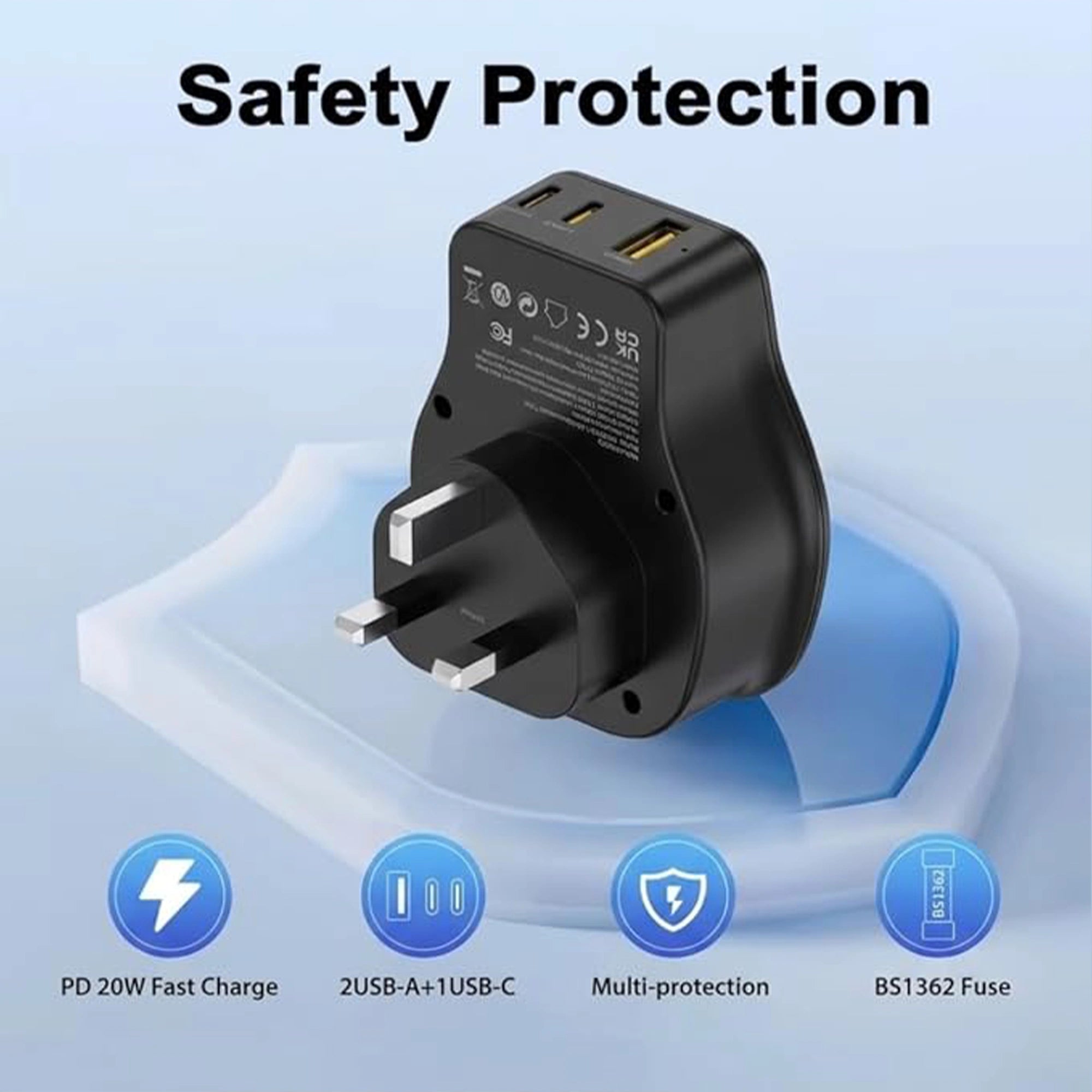 Mobitel Universal Travel Adapter UK 20W USB-C PD