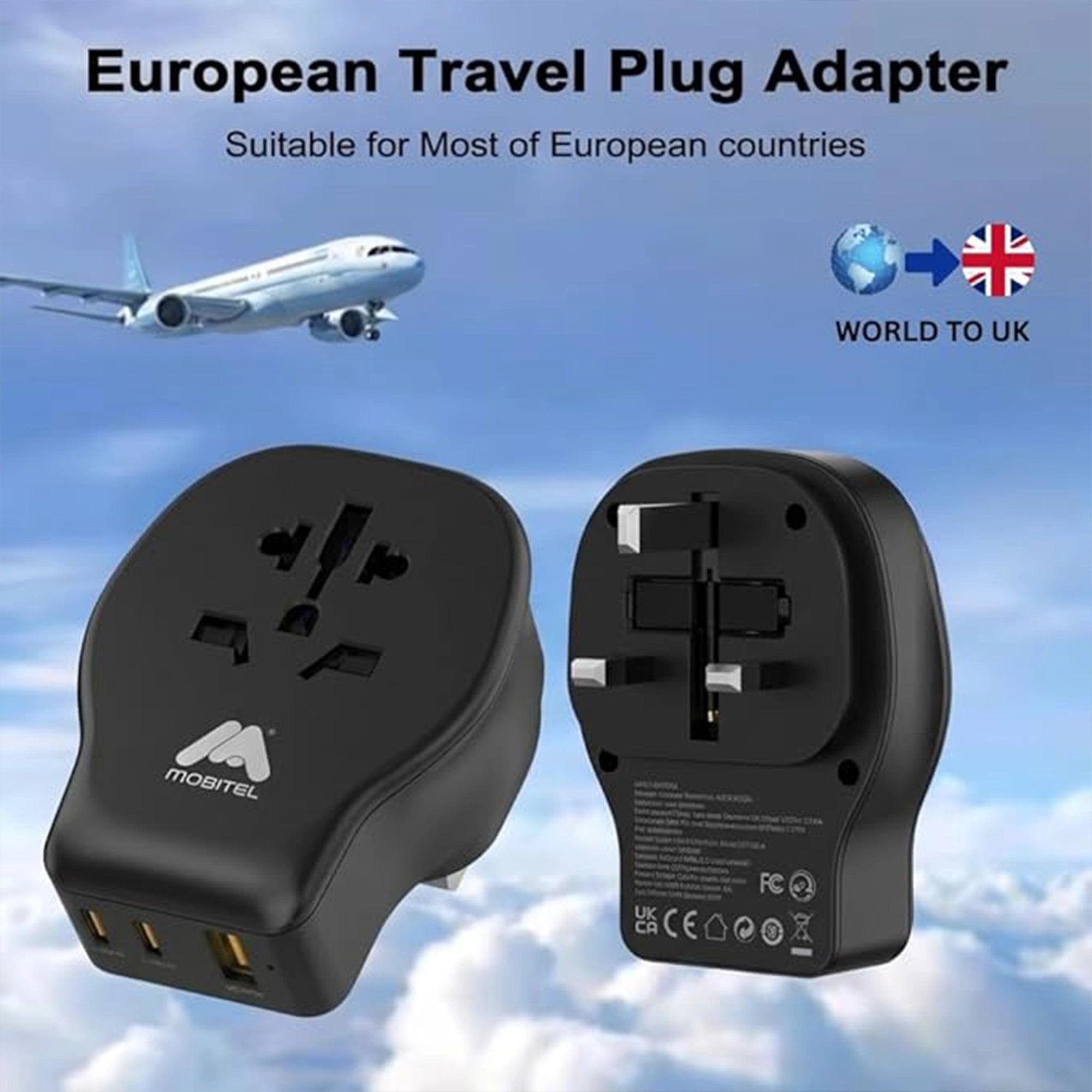 Mobitel Universal Travel Adapter UK 20W USB-C PD