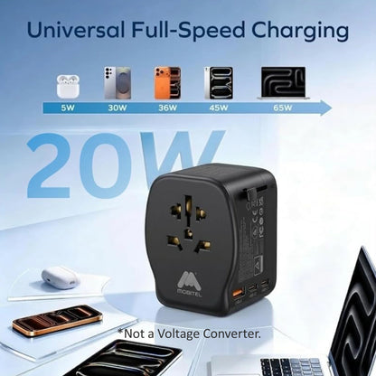 Mobitel World Travel Adapter 20W USB-C PD