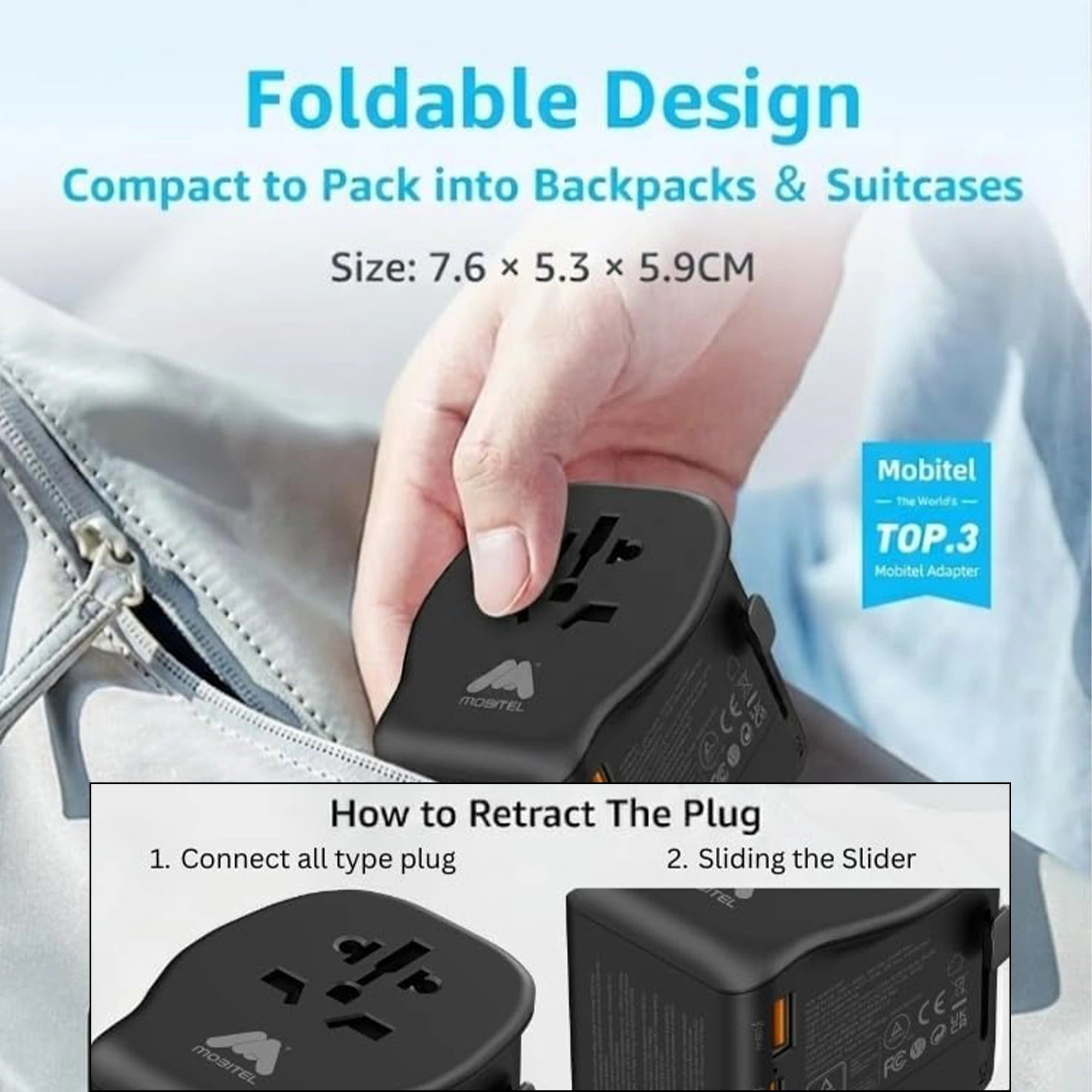 Mobitel World Travel Adapter 20W USB-C PD
