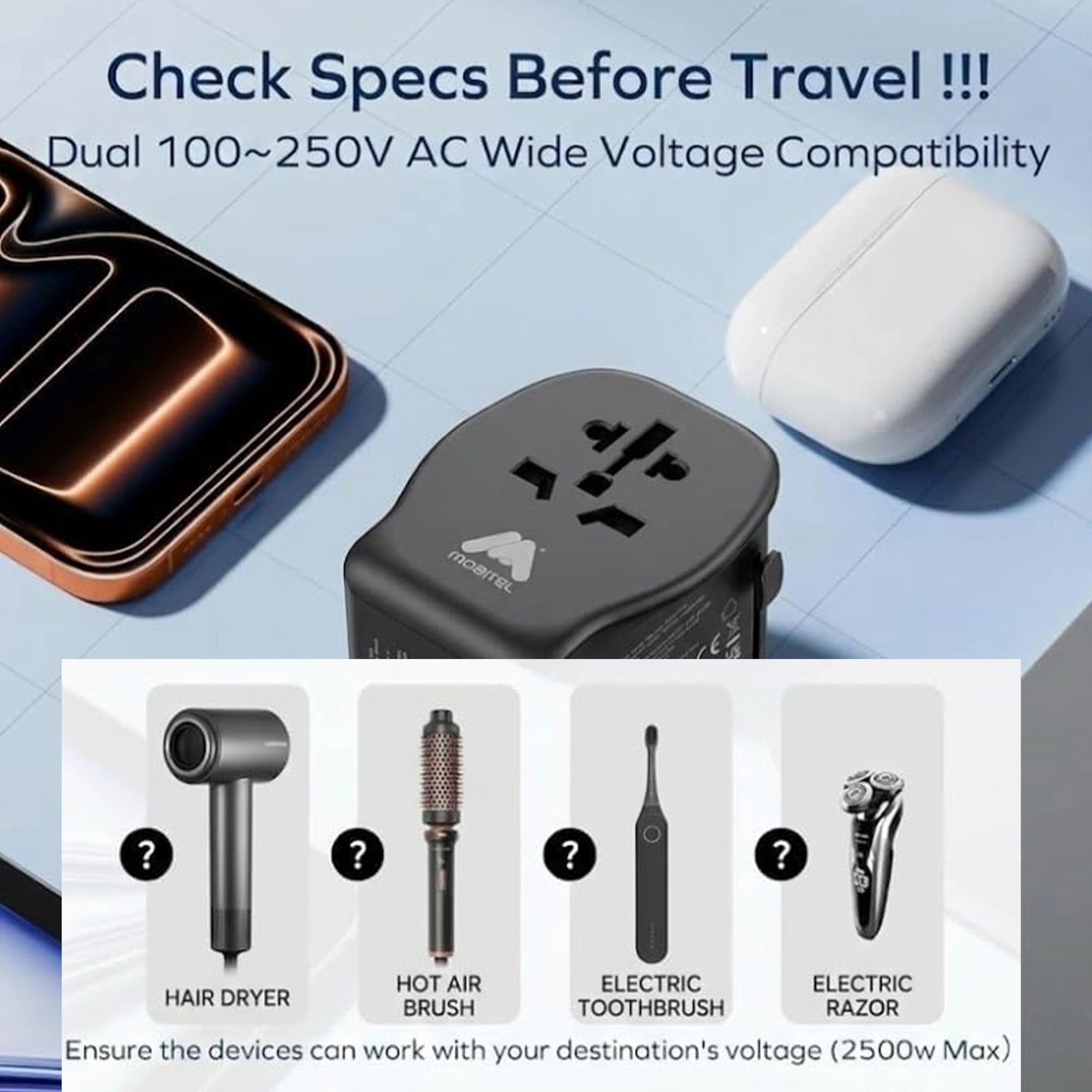 Mobitel World Travel Adapter 20W USB-C PD