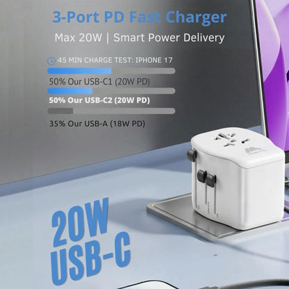 Mobitel World Travel Adapter 20W USB-C PD