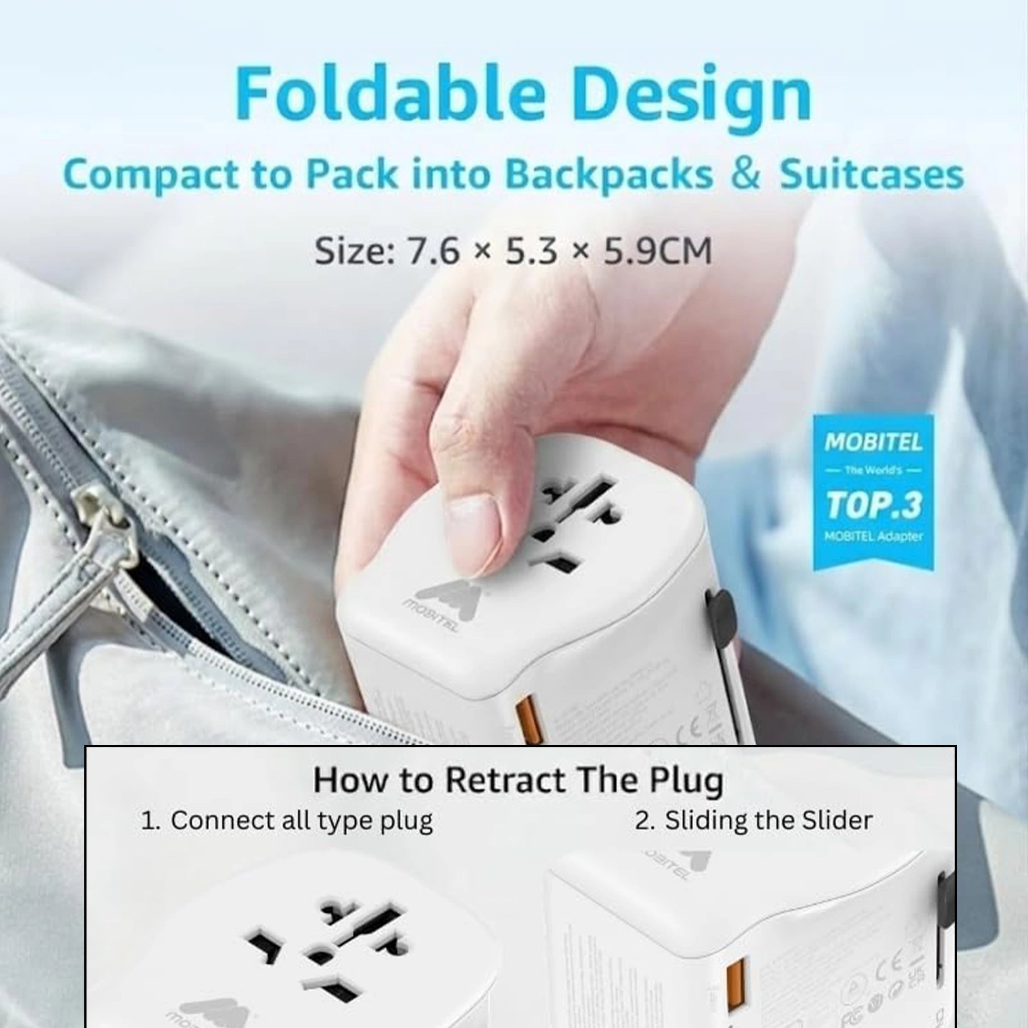 Mobitel World Travel Adapter 20W USB-C PD