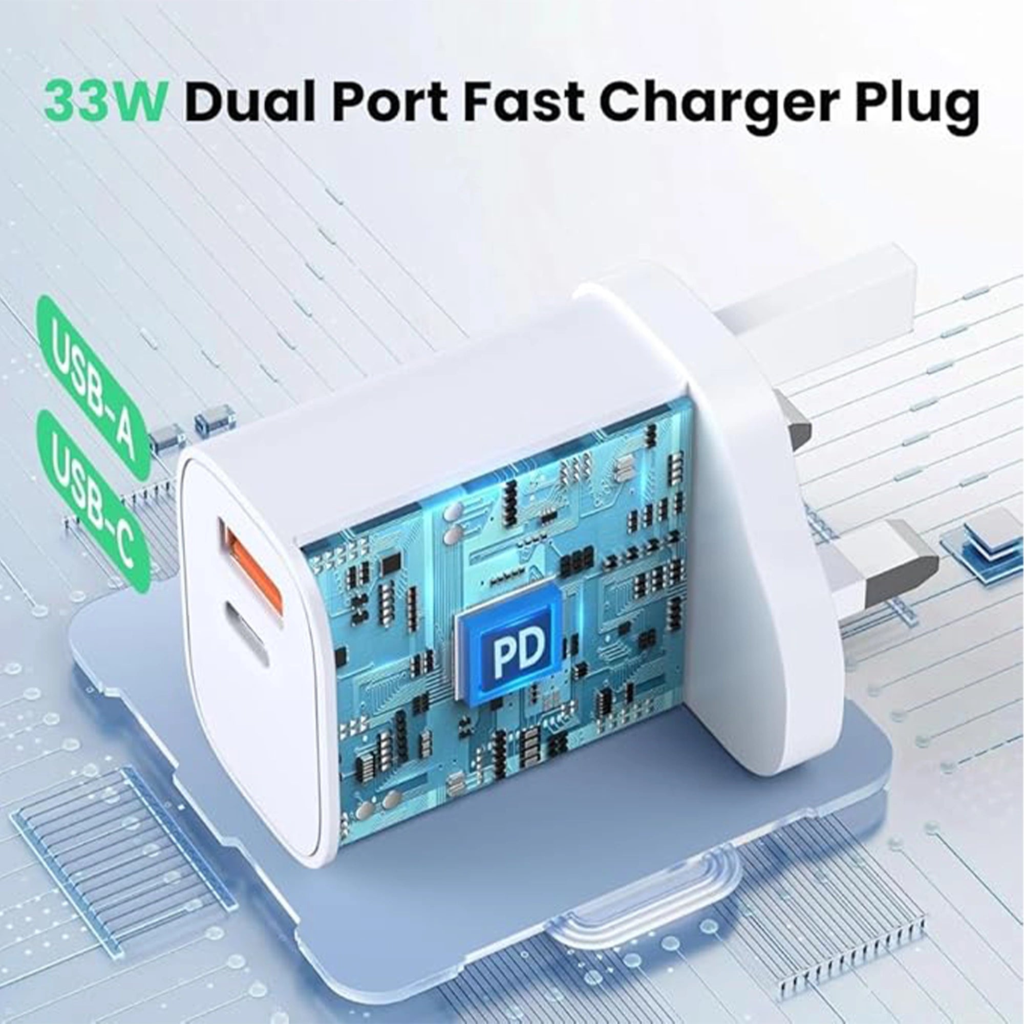 Mobitel 33W GaN Fast Wall Charger Black/White
