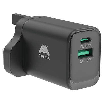 Mobitel 45W GaN Fast Wall Charger Black/White