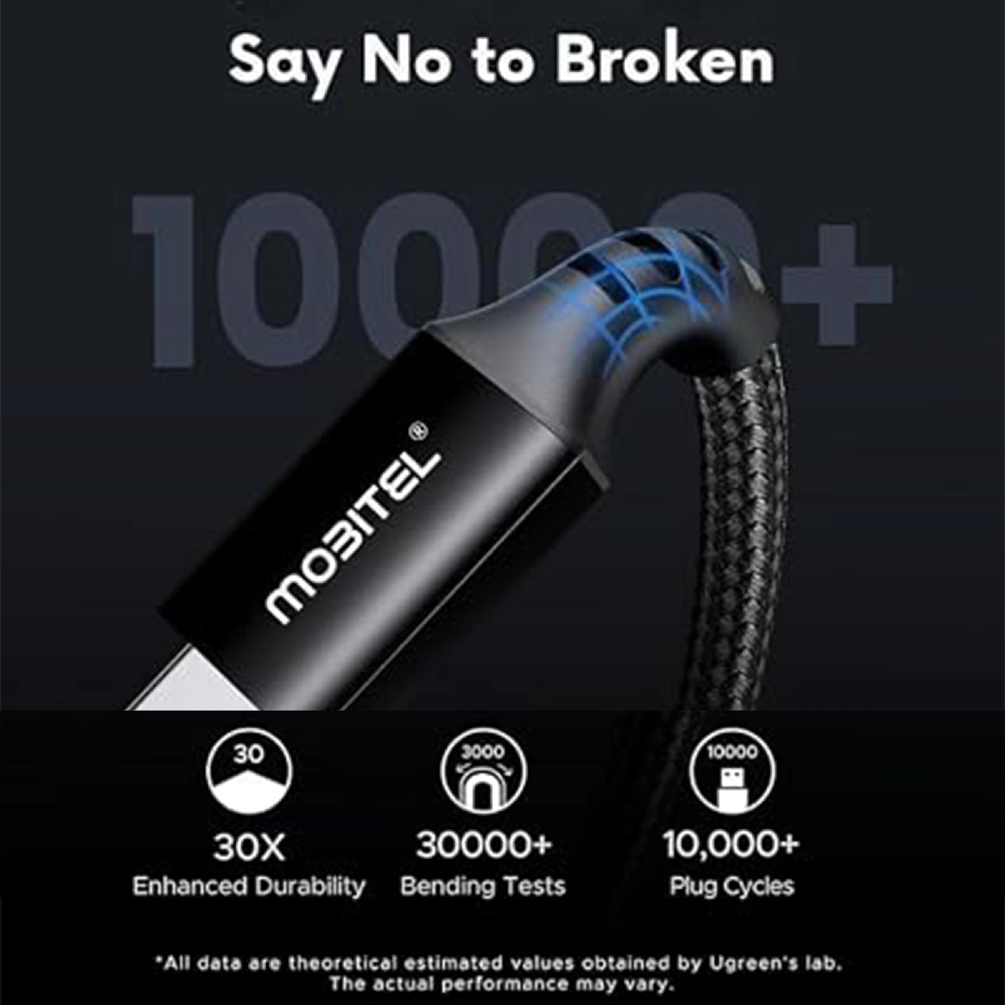 Mobitel USB-A to USB-C Charging Cable 1.5m