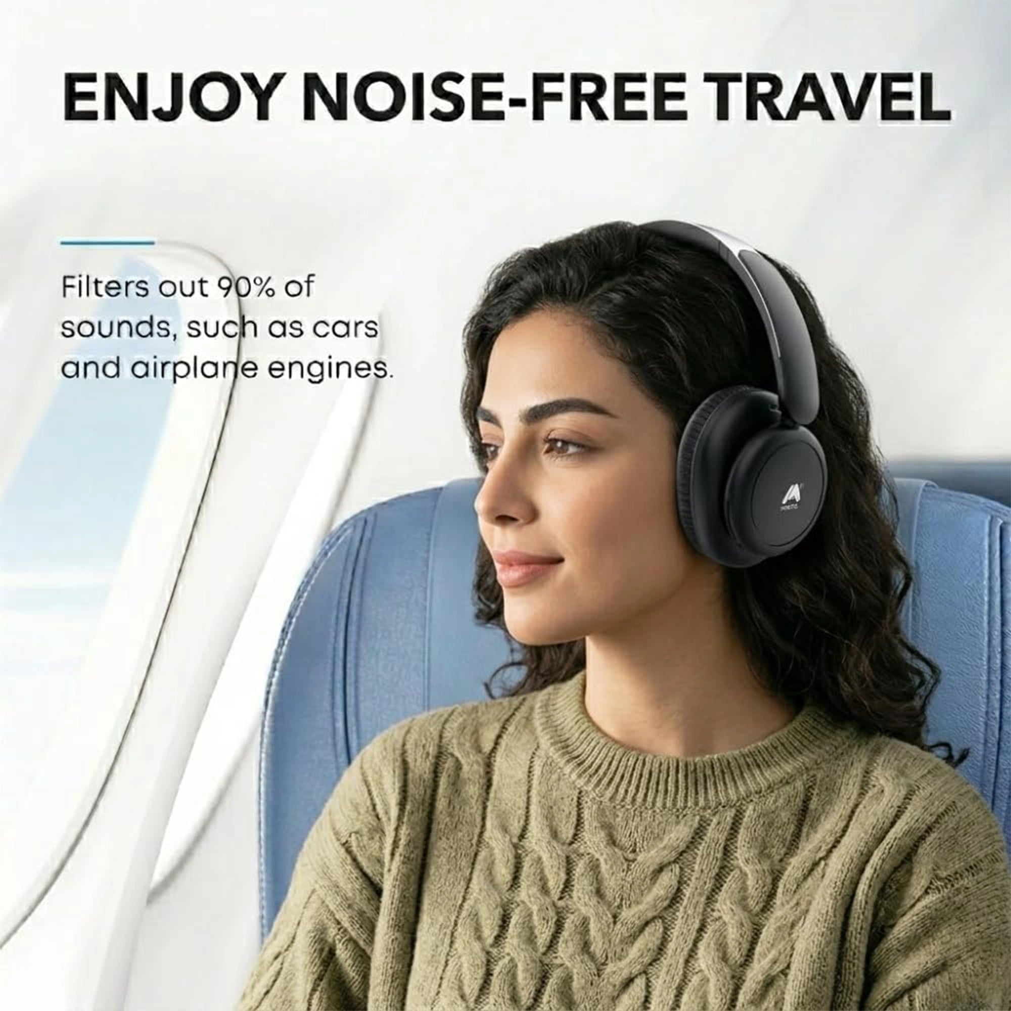 Mobitel Wave On Noise Cancelling Over-Ear Headphones