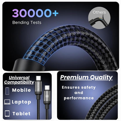 Mobitel USB-C to USB-C Fast Charging Cable 60W 2m 3-Pack