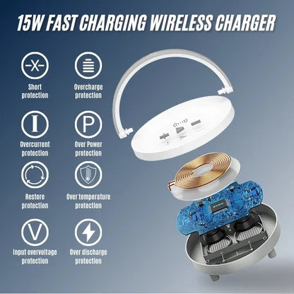 4 in 1 Wireless Charger Speaker WIth LED Light