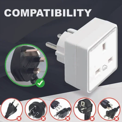 European Travel Adaptor Plug with UK Safety Standards