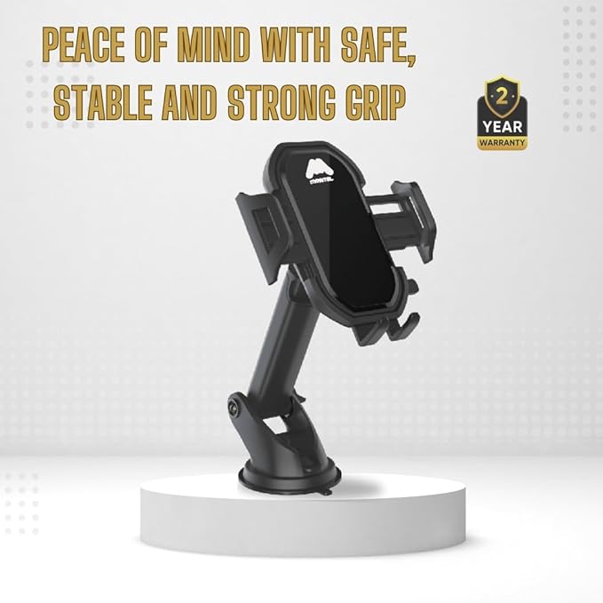 Mobitel Adjustable Car Phone Mount for Dashboard & Windshield - 360° Rotating Holder for iPhone, Samsung & other Smart Phones