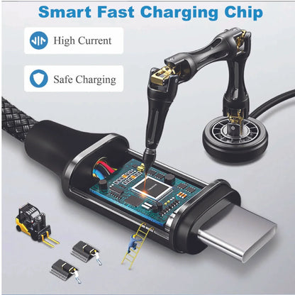 Mobitel USB C to C 60W Fast Charging Cable 1.5M Charging Cable Lead Nylon Braided for iPhone, Samsung, iPad, Macbook, Laptop & More