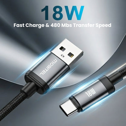Mobitel Premium Nylon Braided USB-A to USB-C 18W Fast Charging Cable