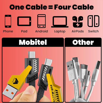 Mobitel 4-in-1 Multi Charging Cable 65W 1.2M
