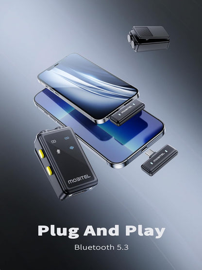 Mobitel VoxGO Dual Lavalier Microphone Clip On Mini Mic with Wireless (BT)