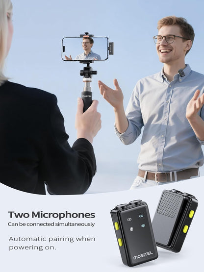 Mobitel VoxGO Dual Lavalier Microphone Clip On Mini Mic with Wireless (BT)