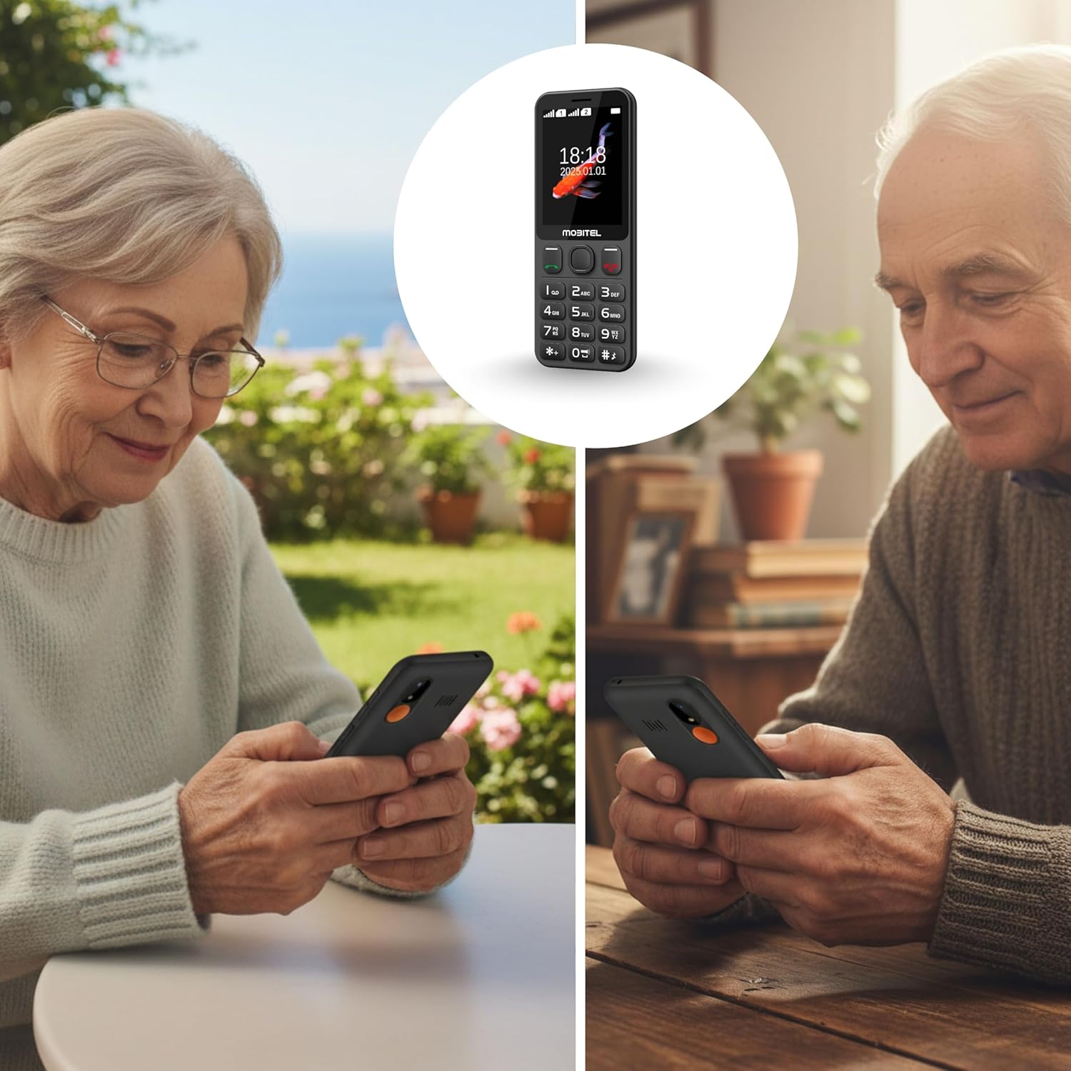 Mobitel 1010 4G SIM Free Big Button Mobile Phone for Seniors Dual SIM