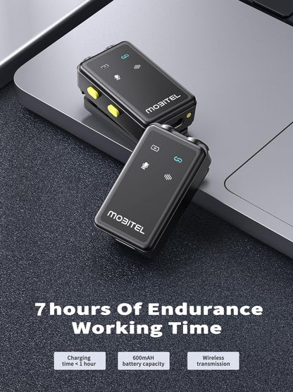 Mobitel VoxGO Dual Lavalier Microphone Clip On Mini Mic with Wireless (BT)