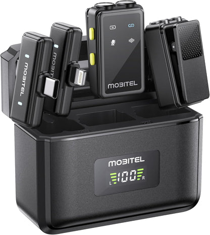 Mobitel VoxGO Dual Lavalier Microphone Clip On Mini Mic with Wireless (BT)
