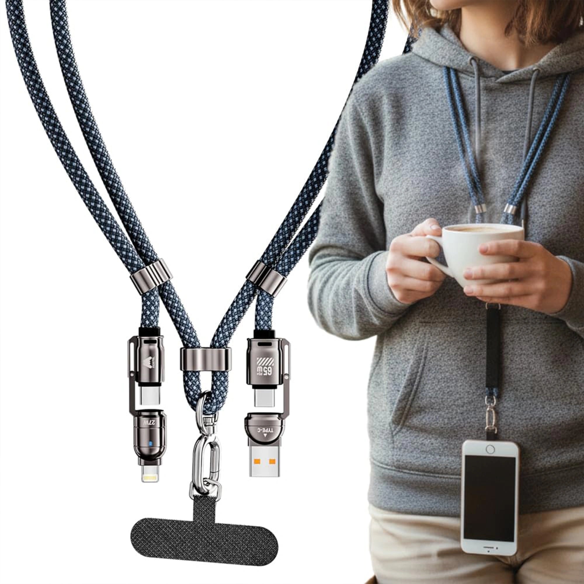 Mobitel 4-in-1 Lanyard Charging Cable 65W 1.2M