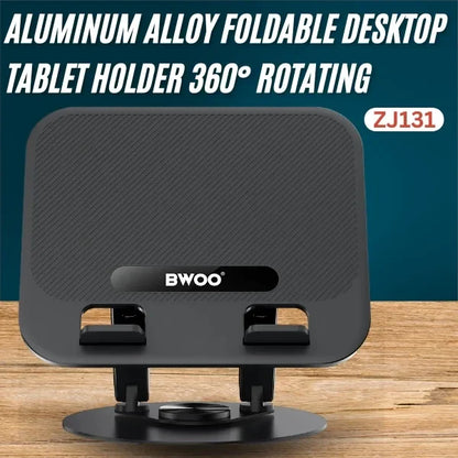 BWOO Aluminum Alloy Foldable Desktop Tablet Holder 360° Rotating