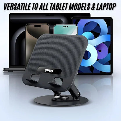 BWOO Aluminum Alloy Foldable Desktop Tablet Holder 360° Rotating