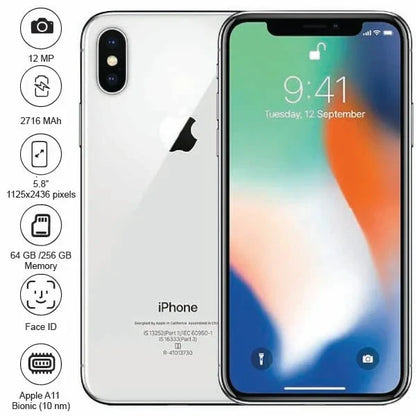 Apple iPhone X - 12MP - 5.8" - 2716mAh - (Used)