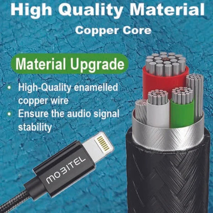 Mobitel Aux Cable for iPhone in Car, 1M Aux Cord Adapter to Lightning Cable, Lightning to Aux Cable 3.5mm