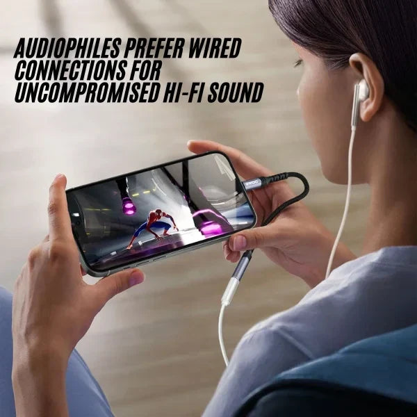 BWOO BZ48 AUX 3.5mm to iPhone Braided Audio Adapter Cable 10cm