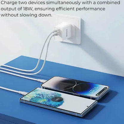 BWOO BO-CDA198 Max 35W Dual Port PD + QC Charging Adapter | USB-C + USB-A