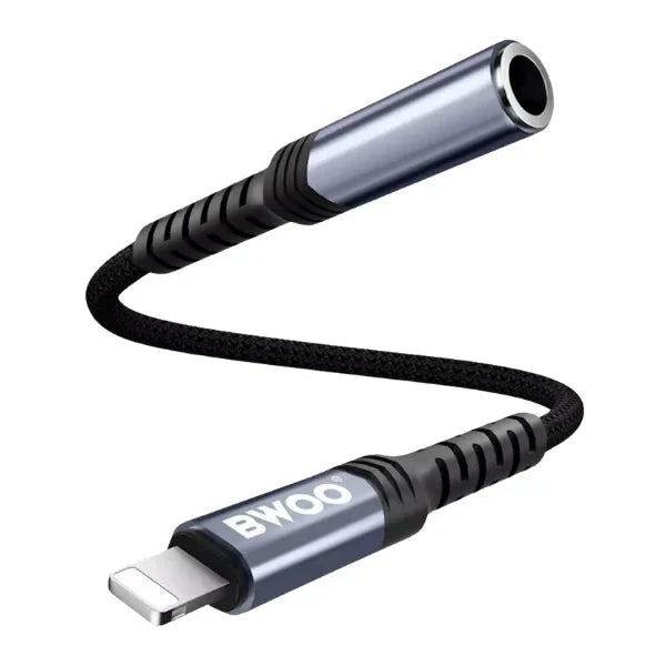 BWOO BZ48 AUX 3.5mm to iPhone Braided Audio Adapter Cable 10cm