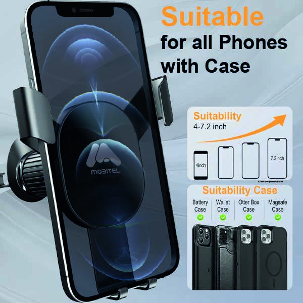Mobitel Car Phone Holder Air Vent 360° Rotation, Universal Phone holder for Cars, Mobile Phone Automobile Cradle for iPhone Samsung Google etc.