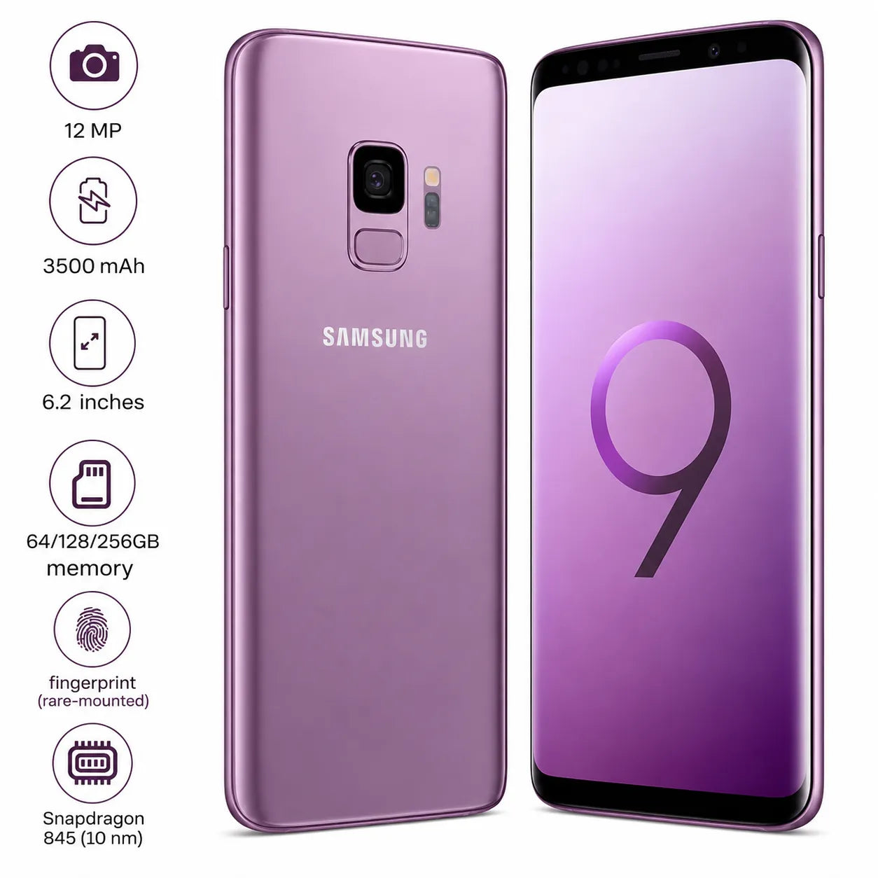 Samsung Galaxy S9 PLUS - 6.2" - 12MP - 3500mAh - (Used)