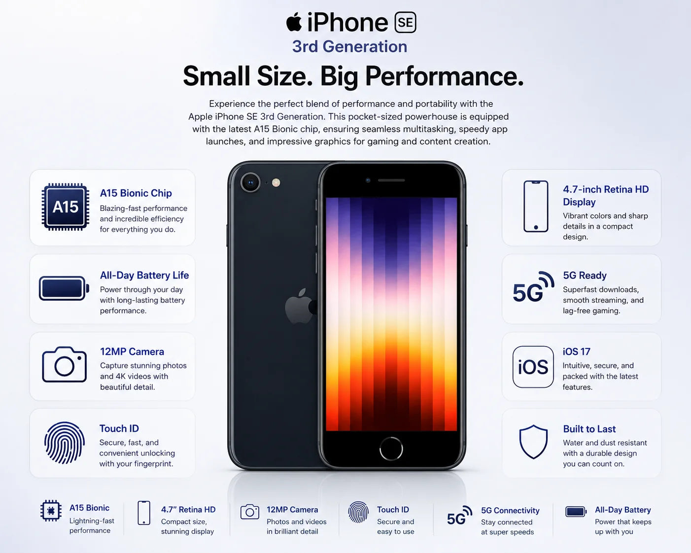 Apple iPhone SE (3rd Generation) - 4.7'' - 12MP - 2018mAh - (Used)