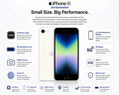 Apple iPhone SE (3rd Generation) - 4.7'' - 12MP - 2018mAh - (Used)