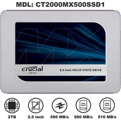 Crucial MX500 3D NAND SATA 2.5 Inch Internal SSD - (Used)