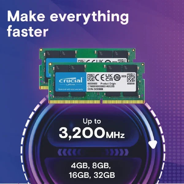 Crucial RAM 8GB DDR4 2400MHz CL17 Desktop Memory CT8G4DFS824A