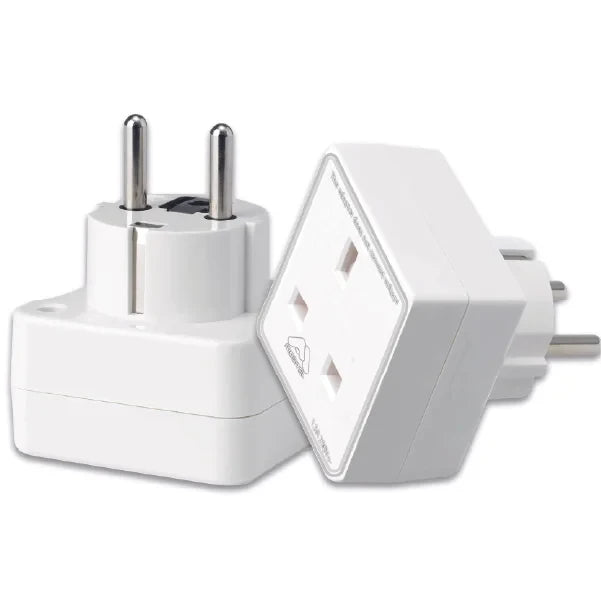COSHAL® (1) EU European Plug Adapter | 3 Pin to 2 Pin Eu-ropean Travel Adaptor UK to All European Countries, Europe EU Euro Tourist Travel Plug Power Mains Adapter Max 10A 250V White (1 Plug)