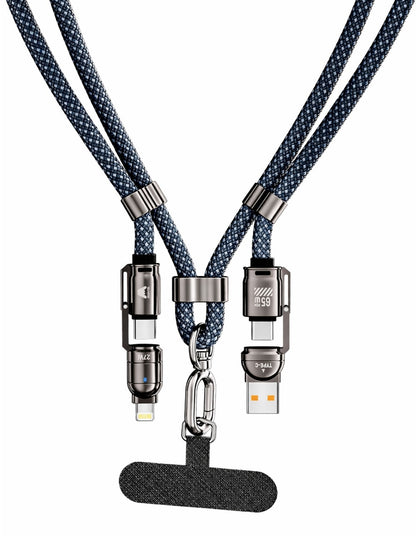 Mobitel 60W Lanyard Charging Cable 1.2M Nylon Braided Cord Lead with Crossbody Strap & Anti Theft Neck Holder