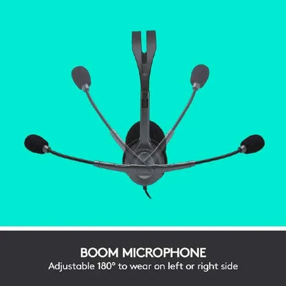 Logitech H111 Wired Headset, Stereo Headphones with Noise-Cancelling Microphone